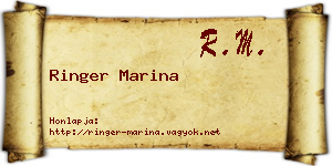 Ringer Marina névjegykártya